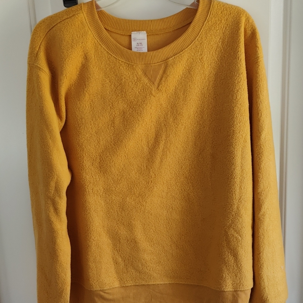 No Boundaries Women's Golden Yellow Crewneck Sweater NWOT